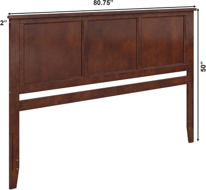, Madison King Solid Wood Panel Headboard, Walnut2