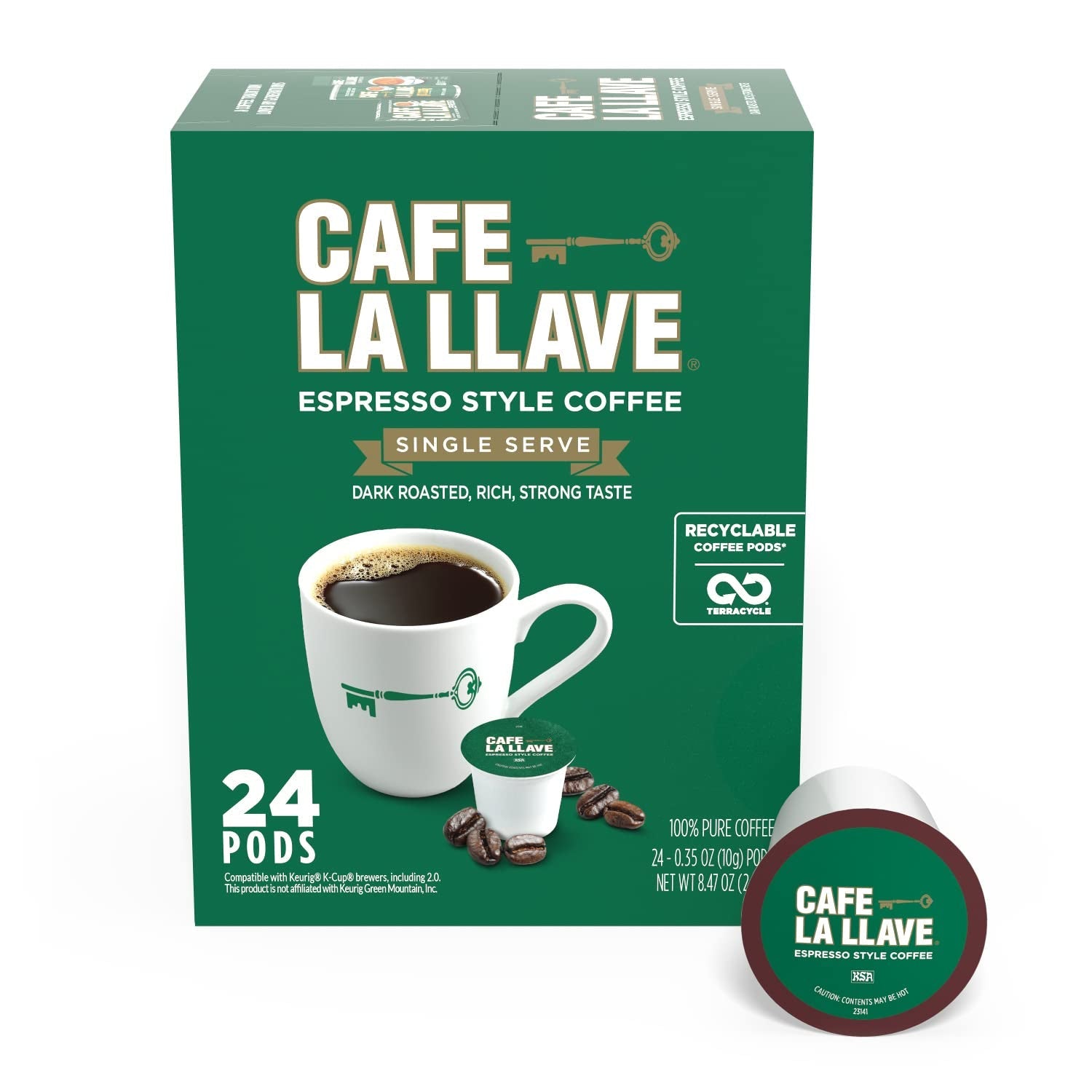 cafe-la-llave-espresso-single-serve-coffee-pods-dark-roast-24ct-compatible-with-keurig-coffee-pod-brewers-convenient-single-serve-brewing-fresh-coffee-in-every-cup-bold-latin-flavor