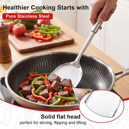Stainless Steel Kitchen Cooking Utensils, 10 PCS Metal Spatula Set3