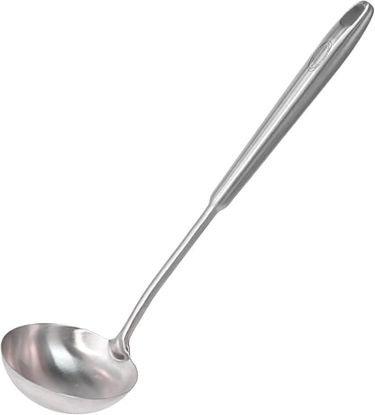 Newness Soup Ladle, [Rustproof, Heat Resistance, Integral Forming] Resilient 304 Stainless Steel Soup Spoon with Vacuum Ergonomic round Handle, Cooking Spoon for Kitchen, 13.7 Inches1
