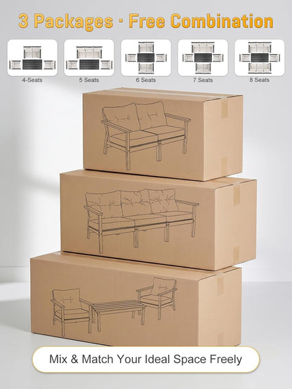 5 Seats HDPE Patio Conversation Sets, Outdoor Patio Furniture Set5