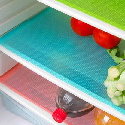 7 PCS Shelf Mats Refrigerator Liners Washable Refrigerator Pads Fridge Mats Drawer Placemats Home Kitchen Gadgets Accessories Organization for Top Freezer(2Green+2Pink+3Blue)1