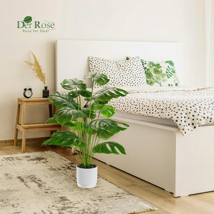 28" Fake Plants, Artificial Monstera Plants Indoor in White Pot | Faux Outdoor Plants Add Bright, Clean Tropical Greenery to Modern Home Office, Bedroom, Entryway, Front Porch and House Decor6