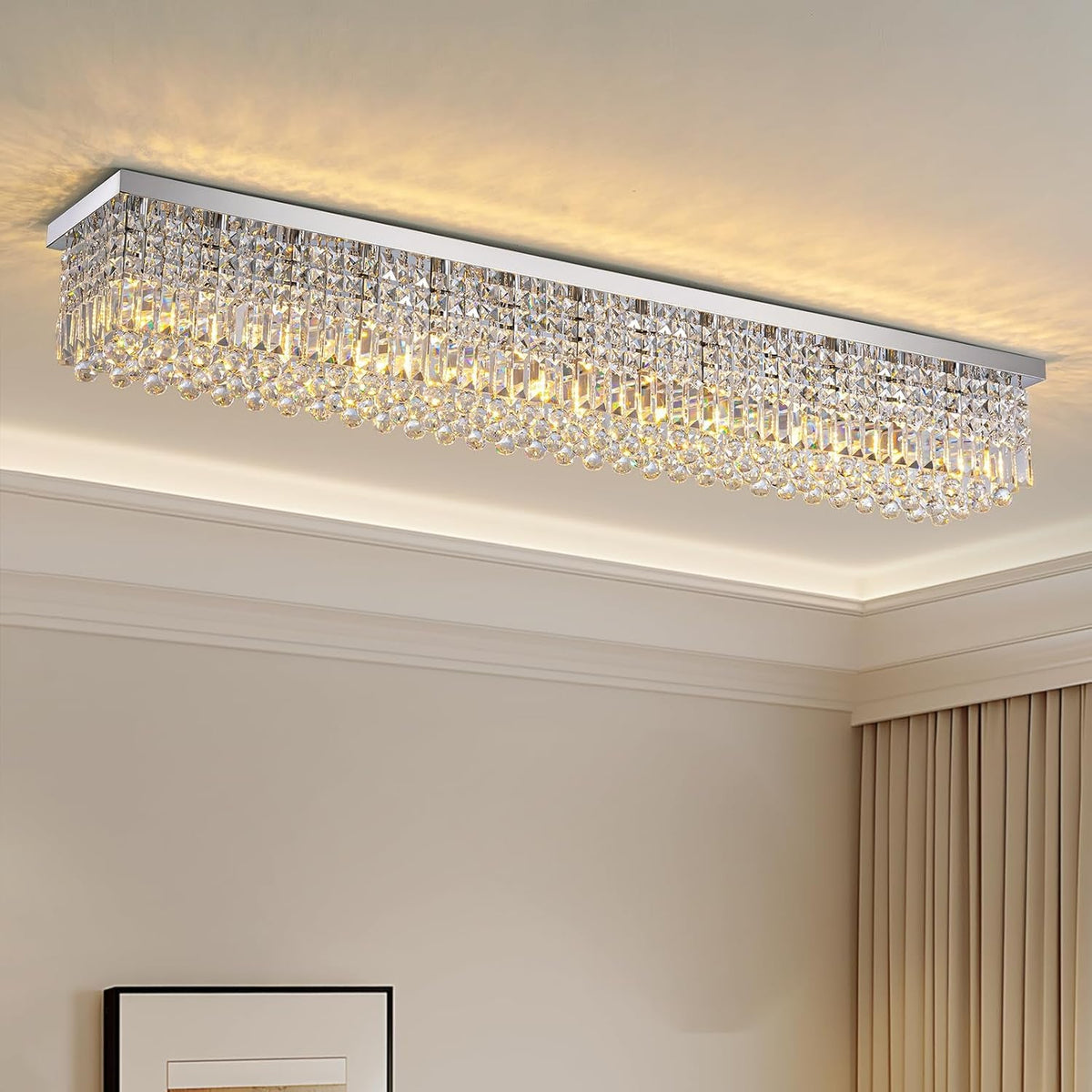 rectangular-chandelier-modern-dining-room-light-fixture-with-raindrop-chandelier-crystals-13-light-flush-mount-rectangle-chandelier-for-dining-room-kitchen-chrome-finish-l59-x-w10-x-h9