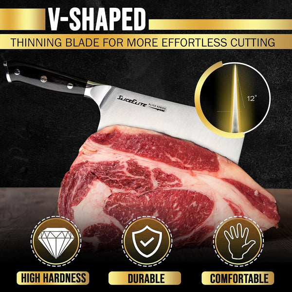 Slice Series 7 Inch Bone Cutting Knife, Leather Sheath5