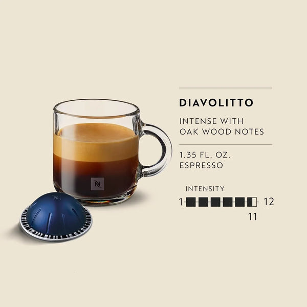 Nespresso Vertuo, Diavolitto, 50-Count Coffee Pods | Capsules Pack of 13