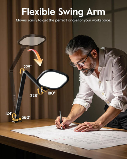 Remote LED Desk Lamp with Clamp, Metal Arm, CRI 97.8, 30 Modes5