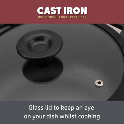 Cast Iron Cookware Set – 6 Piece, Burger Press, Small & Medium Frying Pans, Grill Pan, Griddle Pan, Casserole Dish, Pre-Seasoned, Non-Toxic, Induction & Oven Safe, Easy Clean9