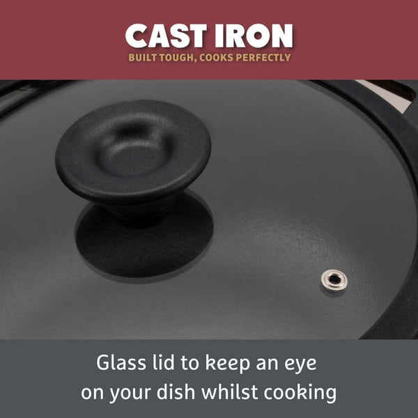 Cast Iron Cookware Set – 6 Piece, Burger Press, Small & Medium Frying Pans, Grill Pan, Griddle Pan, Casserole Dish, Pre-Seasoned, Non-Toxic, Induction & Oven Safe, Easy Clean9
