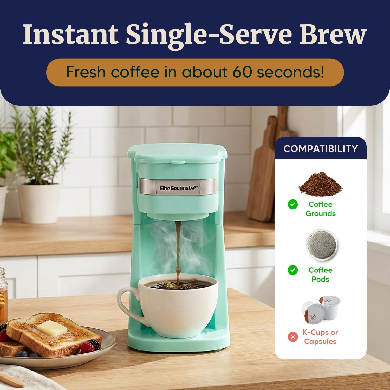 ehc113m-personal-single-serve-compact-coffee-maker-mint-includes-14oz-stainless-steel-interior-thermal-travel-mug-reusable-filter-compatible-with-coffee-grounds