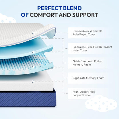 8 Inch Twin Mattress, Medium Plush Gel Memory Foam Mattress in a Box, Pressure Relief, Balanced Softness & Support, Certipur-Us Certified, Fiberglass Free2