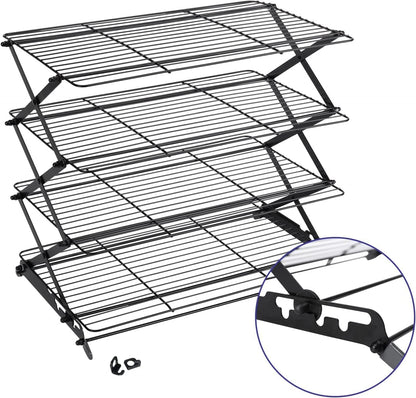 2/3/4-Tier Upgraded Collapsible Cooling Rack with Adjustable 3 Setting Design Stackable Roasting Cooking Drying Wire Cooling Rack for Cookies Baking Gifts for Women8