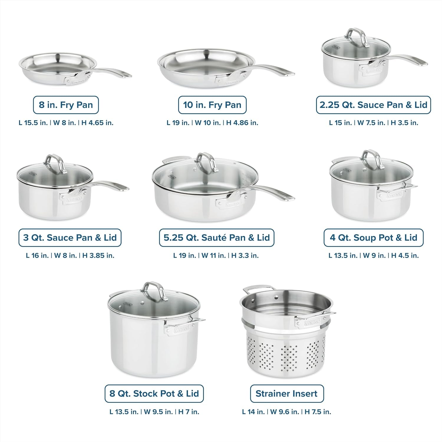 viking-3-ply-pots-and-pans-set-13-piece-stainless-steel-cookware-glass-lids-strainer-silver