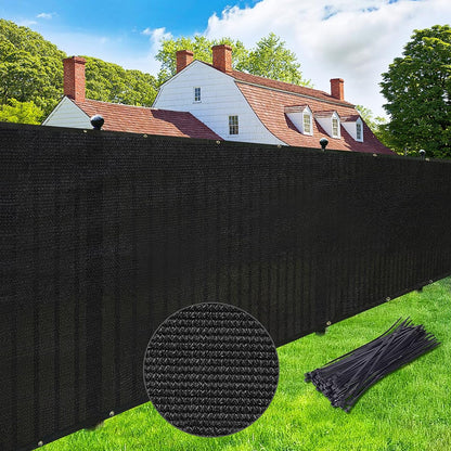 Privacy Screen 6' X 50' Fence Commercial Shade Cover with Brass Grommets Heavy Duty Perfect for Outdoor Back Yard, Black, Customizable1