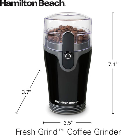Fresh Grind Electric Coffee Grinder for up to 12 Cups | Grinds Coffee Beans, Spices & More | Stainless Steel Blades | Easy-Clean Removable Chamber | Black | 80335RG8