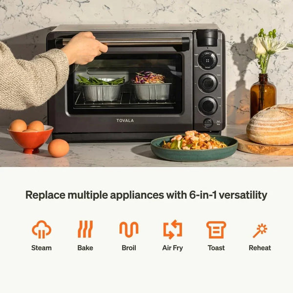 Smart Oven Pro, 6-In-1 Countertop Convection Oven - Steam, Toast, Air Fry, Bake, Broil, and Reheat - Smartphone Control Steam & Air Fryer Oven Combo2