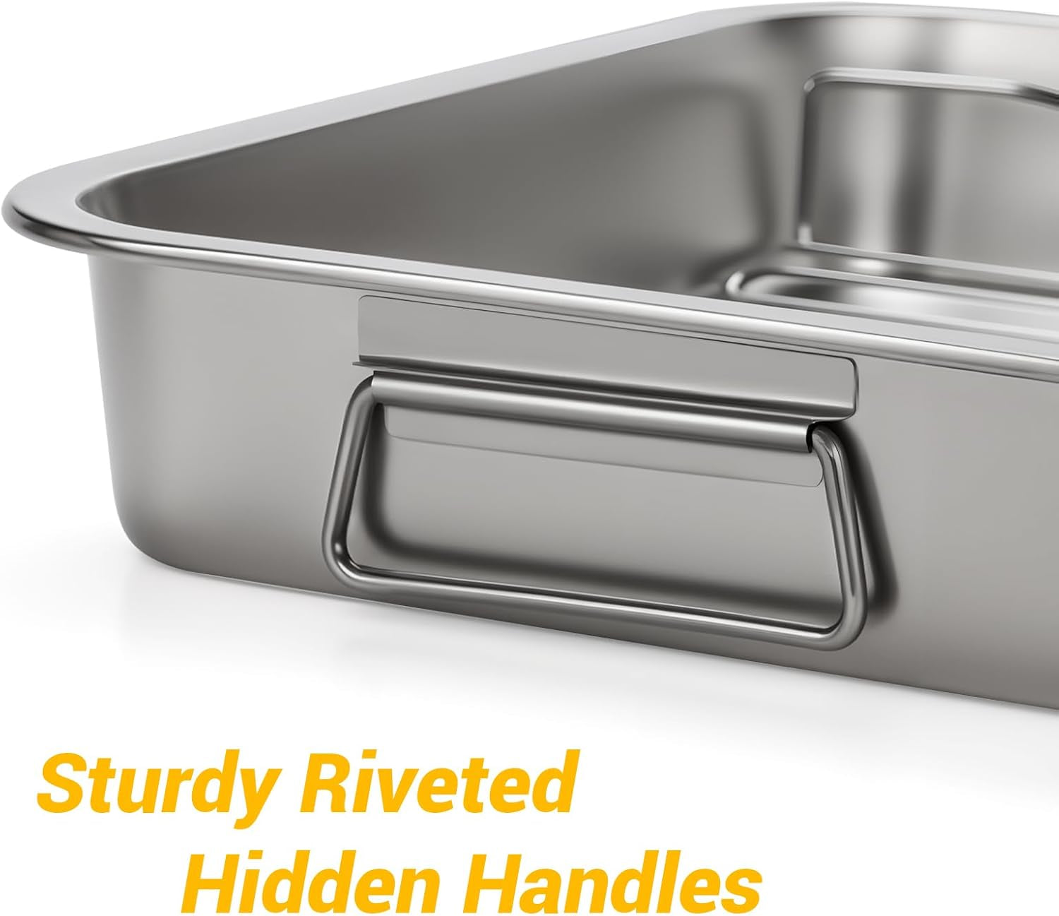 heavy-duty-stainless-steel-roasting-pan-with-rack-handle-for-oven-high-sided-induction-compatible-rack-for-even-heating-draining-for-turkey-chicken-vegetables-lasagna-easy-to-clean