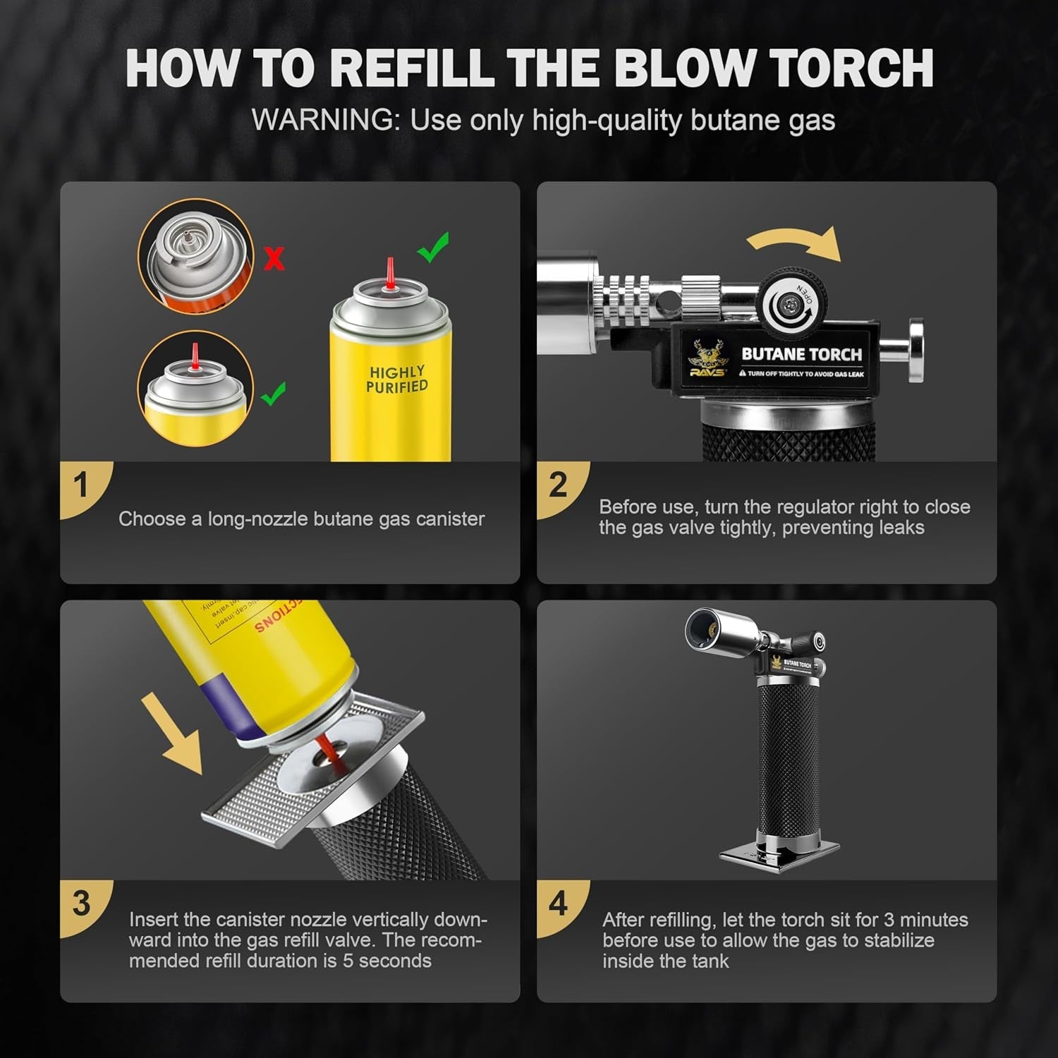 butane-torch-lighter-premium-metal-kitchen-torch-with-adjustable-flame-safety-buckle-refillable-creme-brulee-torch-for-baking-bbq-diy-resin-art-black-butane-gas-not-included