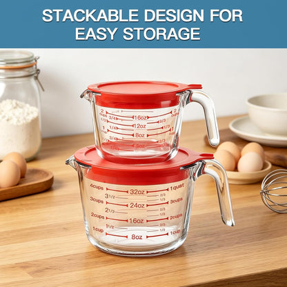 4 Pieces Glass Measuring Cups Set7