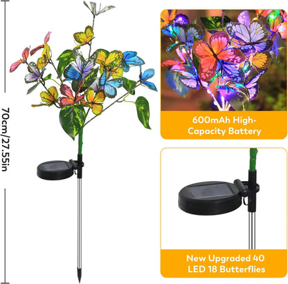 Solar Garden Lights Outdoor Waterproof Solar Lights 4 Pack with New Upgraded 40 LED 18 Butterfly Outdoor Lights for Yard outside Garden Pathway Decor5