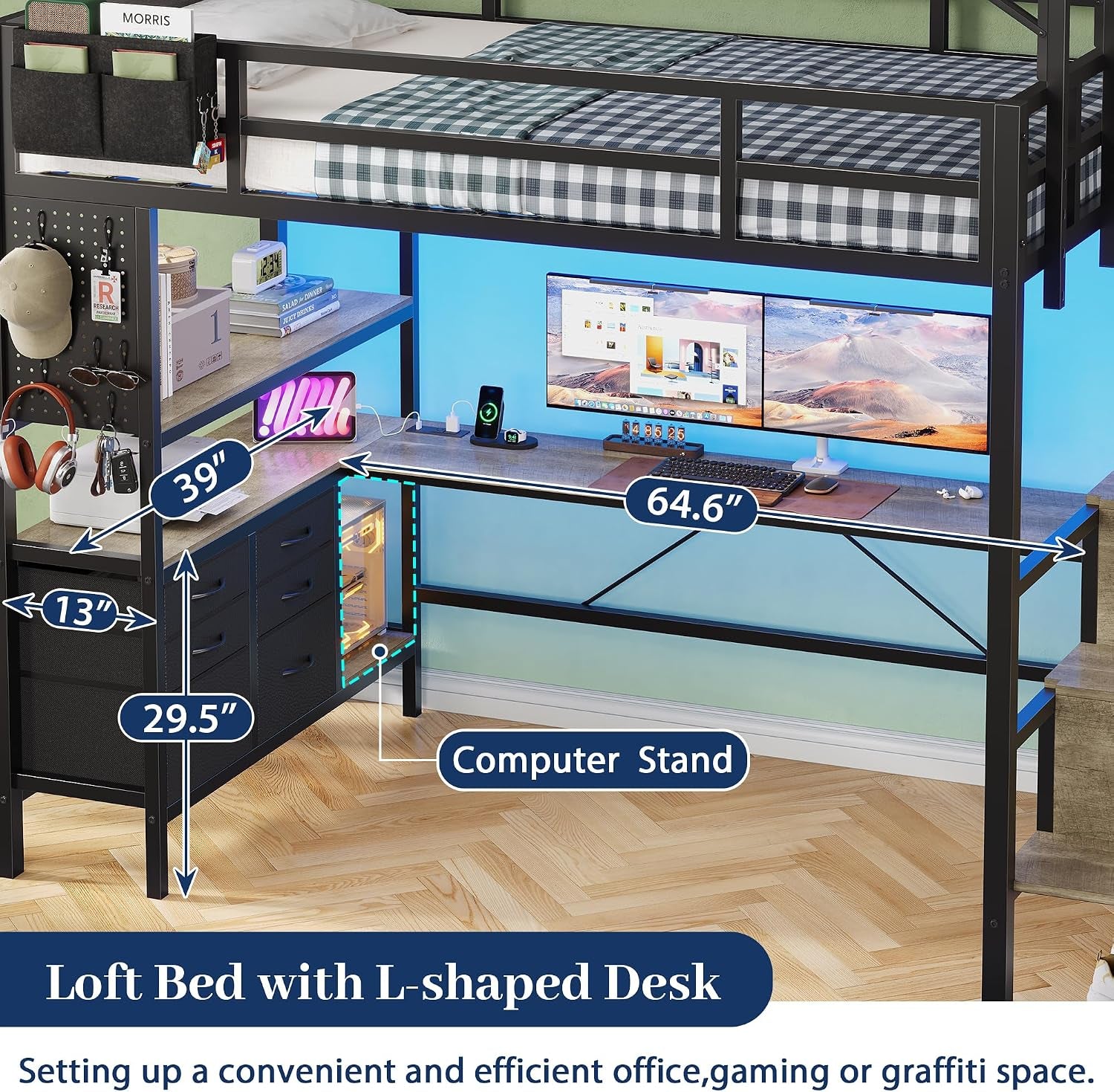 twin-loft-bed-with-l-shaped-gaming-desk-6-storage-drawers-foldable-desk