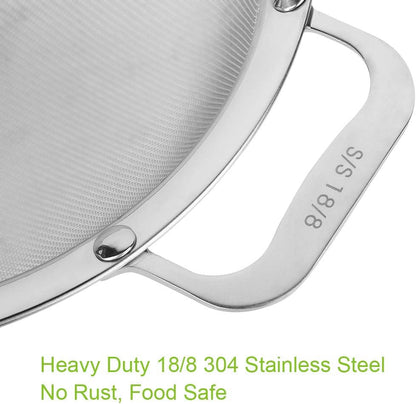 9" Large Mesh Strainer, Stainless Steel 18/8 Extra Fine Quinoa Sieve, with Solid Sturdy Handle, Flour Filter with Wider Hook2