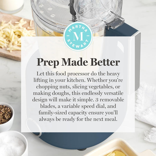 10 Cup Food Processor & Electric Chopper, One Touch Pulse | Bpa-Free Bowl, 3 Multipurpose Blades, Easy Food Prep, Chop, Slice, Shred, Puree, Emulsify, Speed Dial, Wide Feed Chute, Navy11