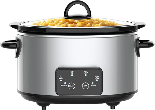 Stainless Oval Programmable Slow Cooker with Glass Lid, 4 Qt1