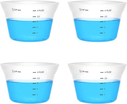4 Pcs Silicone Laundry Measuring Cup 125Ml Reusable Liquid Measuring Cup Laundry Detergent Dispenser Cups with Scale, Washable No Leak for Home Hotel1