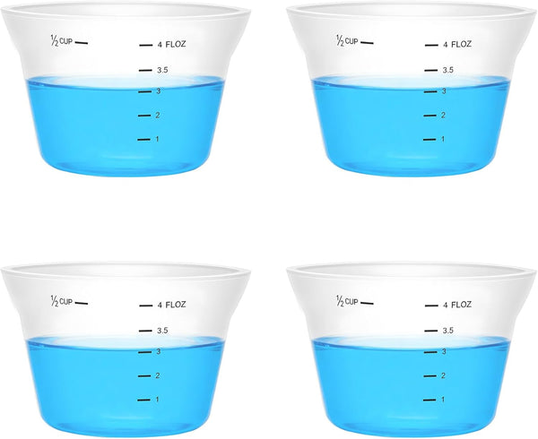 4 Pcs Silicone Laundry Measuring Cup 125Ml Reusable Liquid Measuring Cup Laundry Detergent Dispenser Cups with Scale, Washable No Leak for Home Hotel1