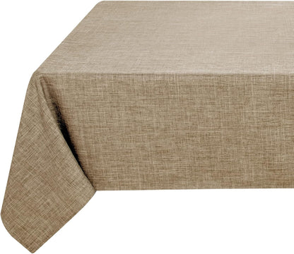 Khaki Faux Linen Tablecloth Rectangle 54X108 Inch for 6 Ft Tables1