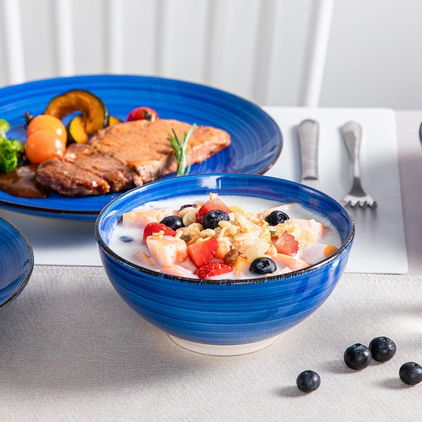 Bonita Stoneware Dinnerware Sets, 24 Pieces Dishes Set for 68