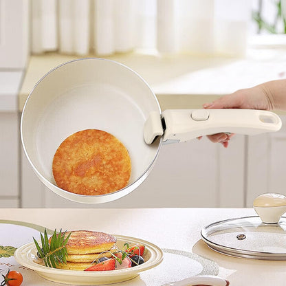 Removable Pot Handle with Anti-Hot Bowl Dish Clip, Universal Detachable Pan Handles Replacement Fits Most Vertical Edge Cookware, Avoid Scalding Kitchenware Set (Color:Cream White)8