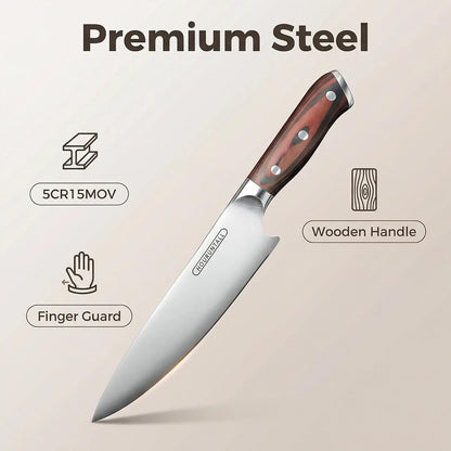 8 Inch Stainless Steel Chef'S Knife with Innovative Safety Notch6