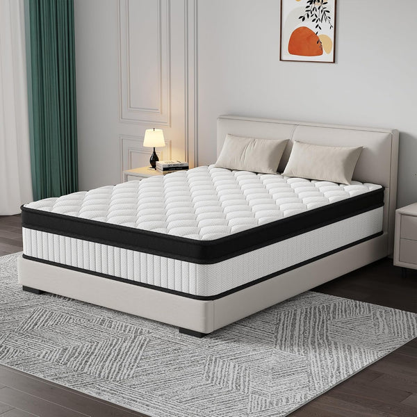 Full Size Hybrid Mattress 12 Inch - Medium Firm Memory Foam and Pocket Spring Mattress in a Box - Cooling Gel Bed with Pressure Relief & Motion Isolation - Fiberglass Free - Certipur-Us Certified1