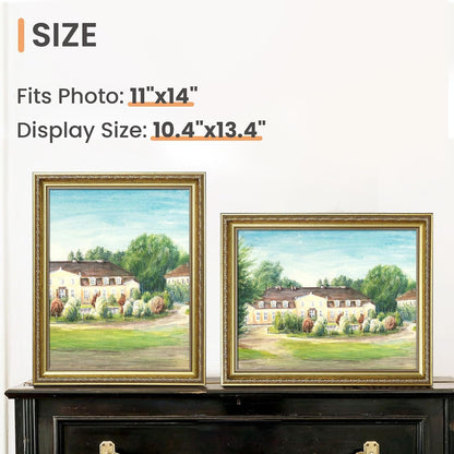 Vintage 11X14 Picture Frame, Antique Gold Frames, 2 Pack3