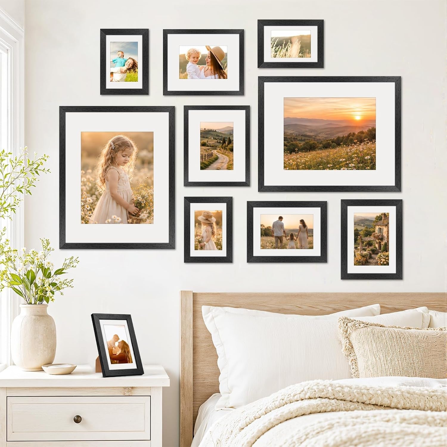 8x10-picture-frame-set-of-6-with-shatter-resistant-hd-plexiglass-use-as-5x7-frame-with-mat-or-display-8x10-photo-without-mat-thin-border-picture-frames-for-tabletop-display-black