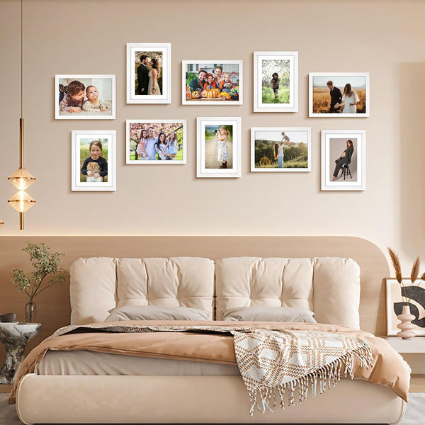 5X7 Picture Frame Bulk-4 Pack, Photo Frame with HD Plexiglass, Display Pictures 4X6 with Mat or 5X7 without Mat, White Picture Frames Collage Wall Decor, Wall & Tabletop Picture Frames7