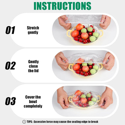 Plastic Bowl Covers, 100 Count Elastic Covers for Bread Proofing | Clear Elastic Covers Fit Bowls up to 11 In; Shower Caps for Sourdough Bread Proofing, Leftovers, Picnics and Food Storage2
