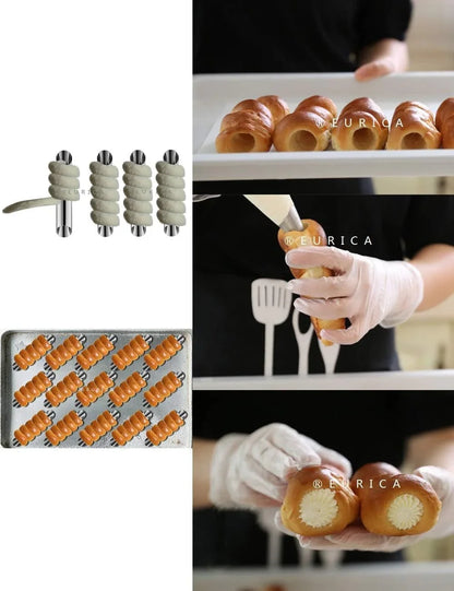 Cannoli Tubes, 5 Inch Large Stainless Steel Cannoli Forms Non-Stick Cream Horn Danish Pastry Molds for Croissant Shell Cream Roll Pack of 156
