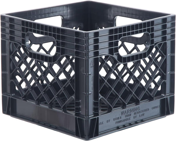 Hudson Exchange 13 X 13 X 11" (16 Quart, 4 Pack) Mesh Commercial Grade Milk Crate Handled Storage Container Tote, Black3