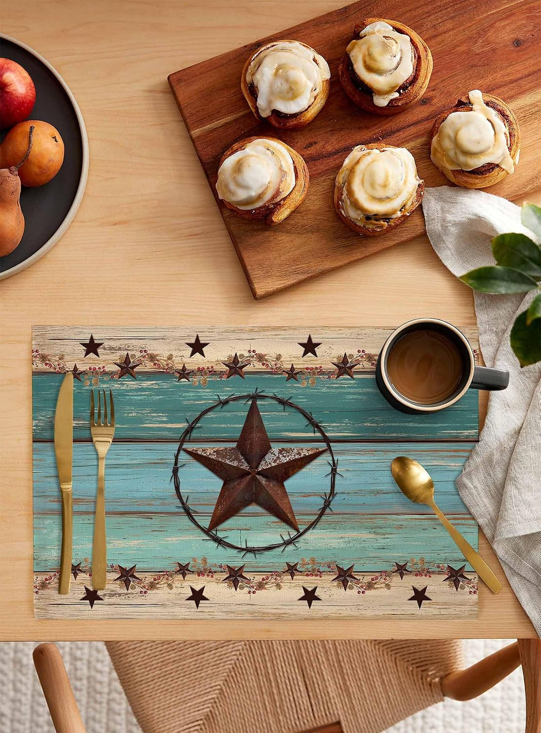 western-texas-star-placemats-set-of-6-retro-turquoise-wooden-rustic-farmhouse-13x19-inch-washable-non-slip-linen-table-mats-rustic-summer-placemats-for-dining-table-party-kitchen-decor
