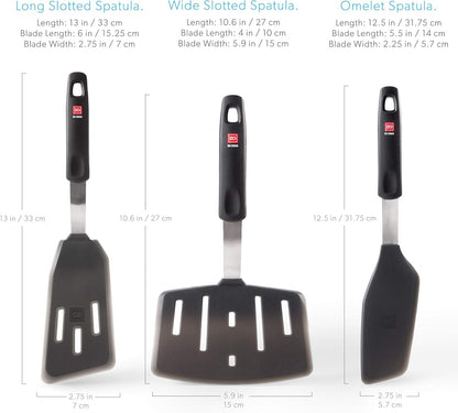 DI ORO Silicone Turner Spatula Set - 600F Heat Resistant, 6-Pc Black6