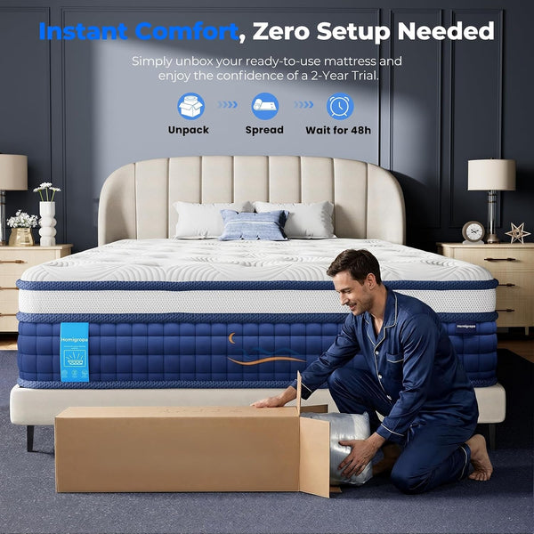Queen Size Mattress 12 Inch, 9 Layer Mattress in a Box, Medium Firm8