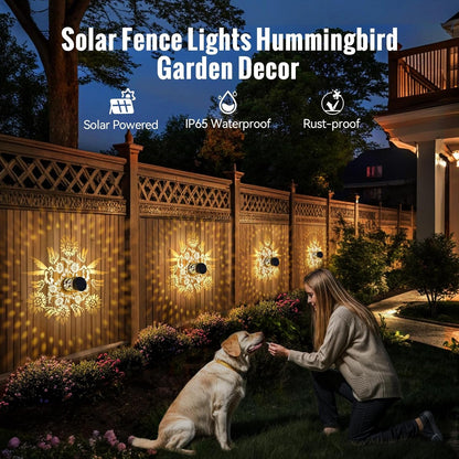 Solar Mandala Fence Lights Outdoor Decoration 4 Pack, Solar Wall Lights7