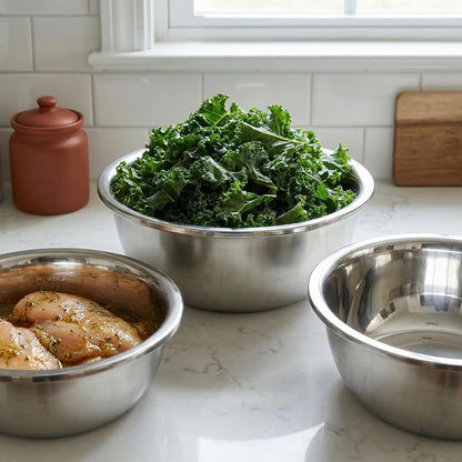 3 Pcs 8.24 Quart Stainless Steel Mixing Bowls, Large Oversized Metal Bowls7