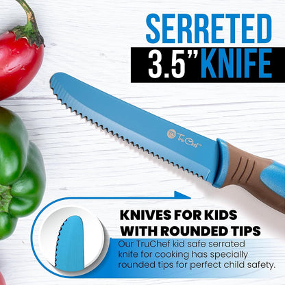2-Piece Kids Tomato & Steak Knife Set | Safe Stainless Steel Serrated Knives for Real Cooking | Skin-Friendly Blade, Lightweight & Easy Grip – Kitchen Tool for Kids & Beginners (2 Pcs)4