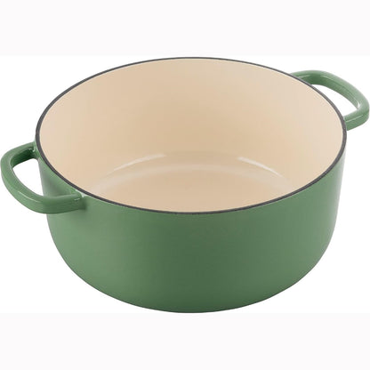 Bellamonte Cast Iron 7.5-Qt round Dutch Oven - Saggio Green7