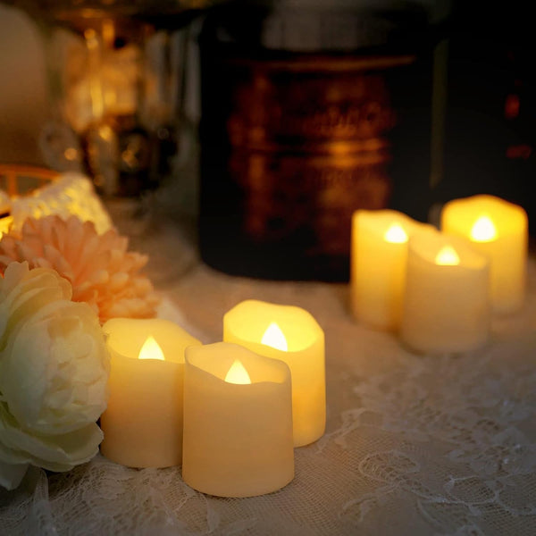 Rechargeable Tea Lights with Remote Timer, 12 Pack Flameless Candles8