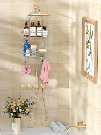 Hanging Shower Head Caddy, Shower Shelf Organizer, Silver6